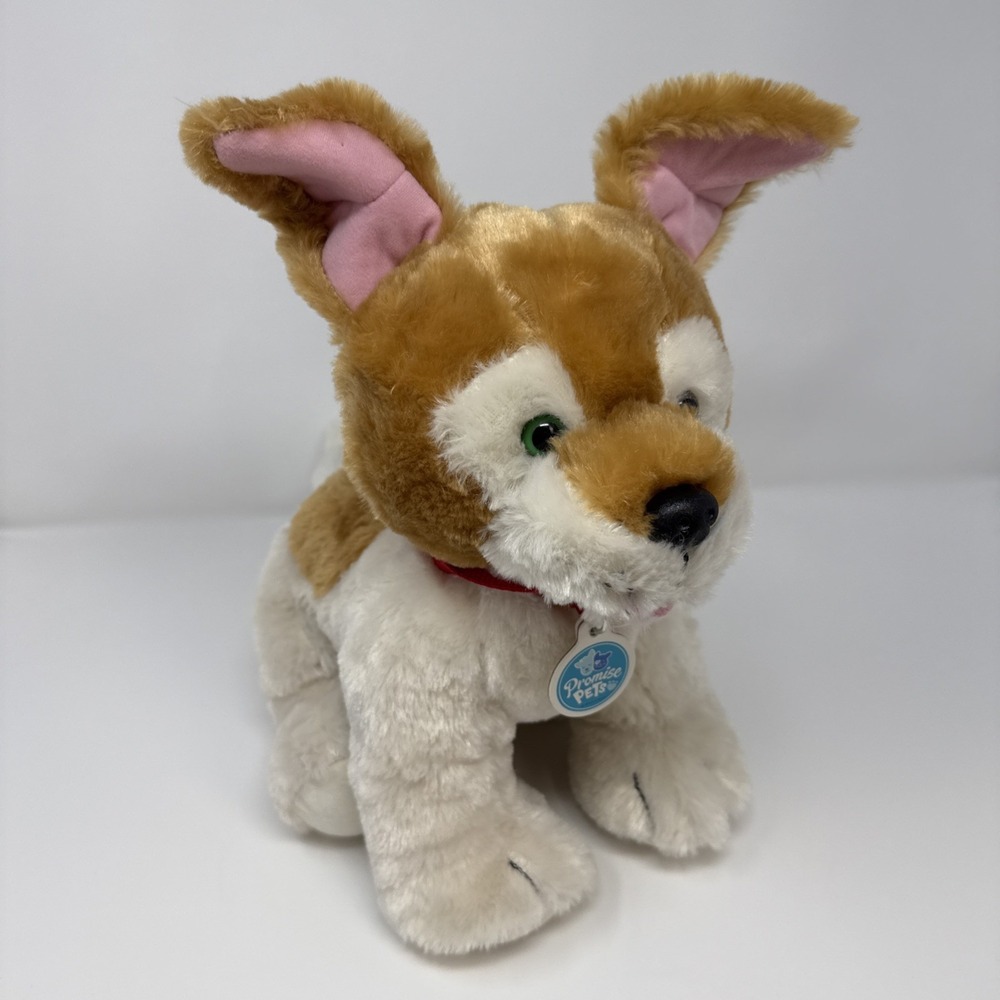 Build-A-Bear Promise Pets Jack Russell Terrier Plush Dog Tan White Red Collar